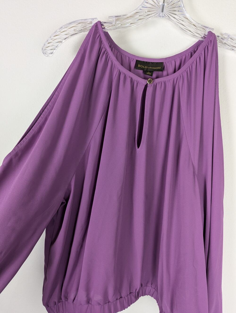 Bold elements Blouson top Sz L NWTElastic sleeves + waist, slit sleeves Romantic